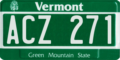 VT license plate ACZ271