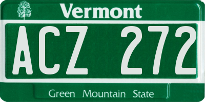 VT license plate ACZ272
