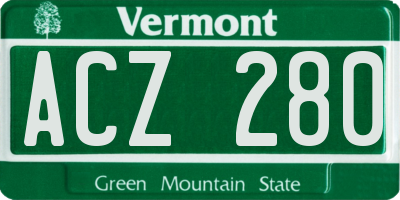 VT license plate ACZ280