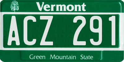 VT license plate ACZ291