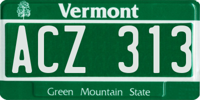 VT license plate ACZ313