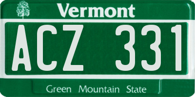 VT license plate ACZ331