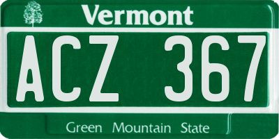 VT license plate ACZ367