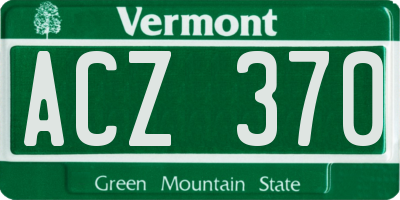 VT license plate ACZ370