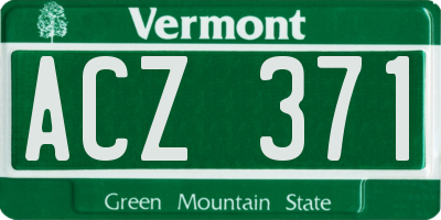 VT license plate ACZ371