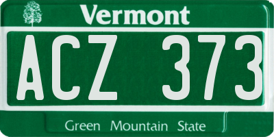 VT license plate ACZ373