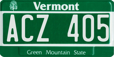VT license plate ACZ405