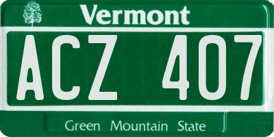 VT license plate ACZ407