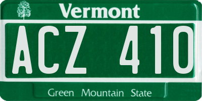 VT license plate ACZ410
