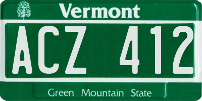 VT license plate ACZ412