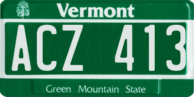 VT license plate ACZ413