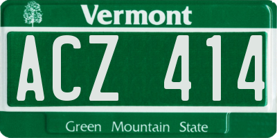 VT license plate ACZ414