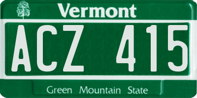 VT license plate ACZ415