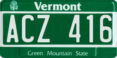 VT license plate ACZ416