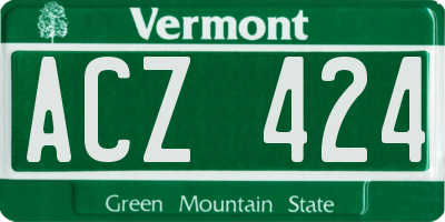 VT license plate ACZ424