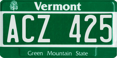 VT license plate ACZ425