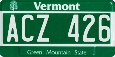 VT license plate ACZ426