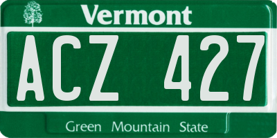 VT license plate ACZ427