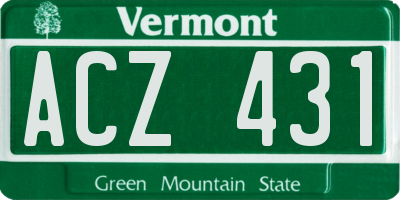 VT license plate ACZ431