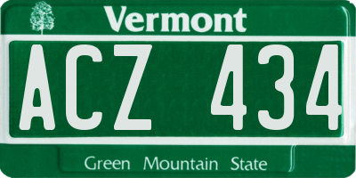 VT license plate ACZ434