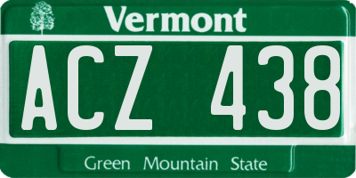 VT license plate ACZ438