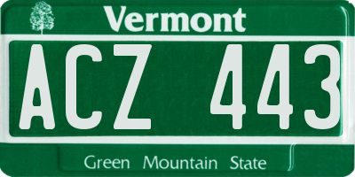 VT license plate ACZ443