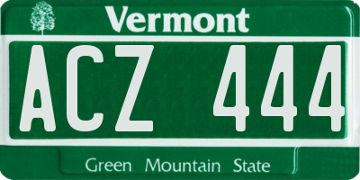 VT license plate ACZ444