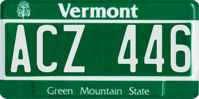 VT license plate ACZ446