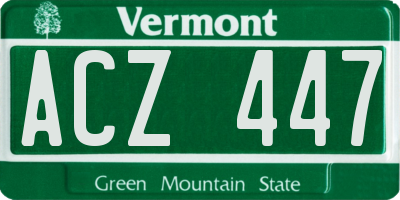 VT license plate ACZ447