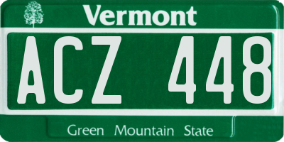 VT license plate ACZ448