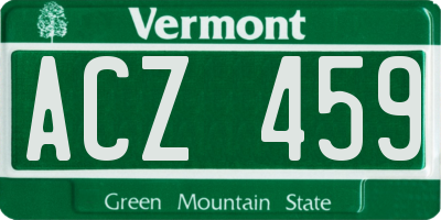 VT license plate ACZ459