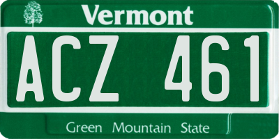 VT license plate ACZ461