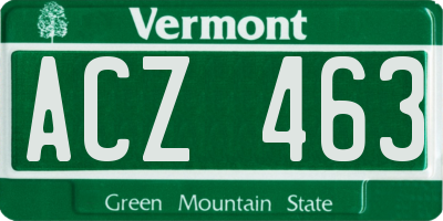 VT license plate ACZ463