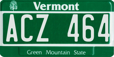 VT license plate ACZ464