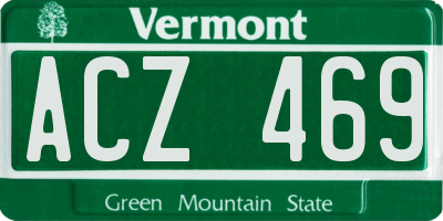 VT license plate ACZ469