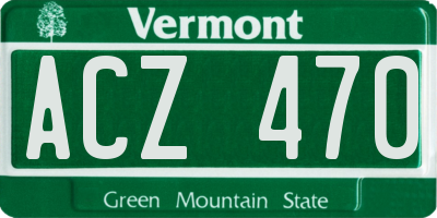 VT license plate ACZ470