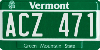 VT license plate ACZ471