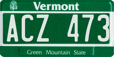 VT license plate ACZ473