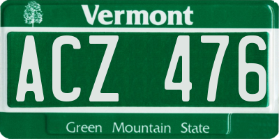 VT license plate ACZ476