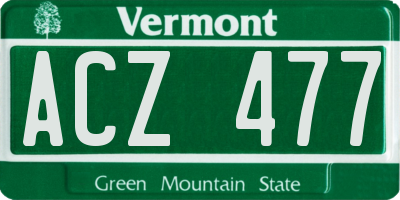 VT license plate ACZ477