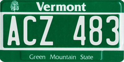 VT license plate ACZ483