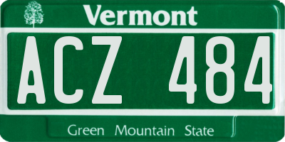 VT license plate ACZ484