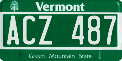 VT license plate ACZ487