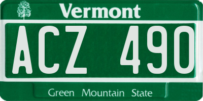 VT license plate ACZ490