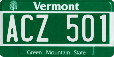 VT license plate ACZ501
