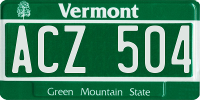 VT license plate ACZ504