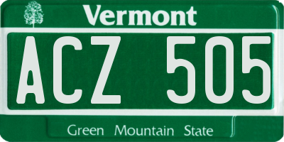 VT license plate ACZ505