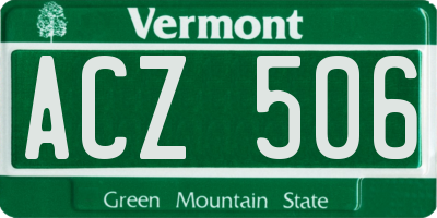 VT license plate ACZ506