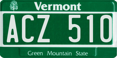VT license plate ACZ510