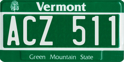 VT license plate ACZ511